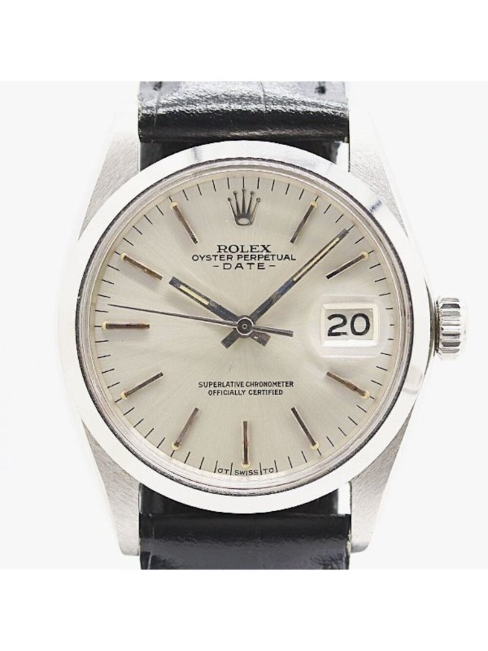 Rolex Oyster Perpetual Date Automatic Winding Silver Dial Watch